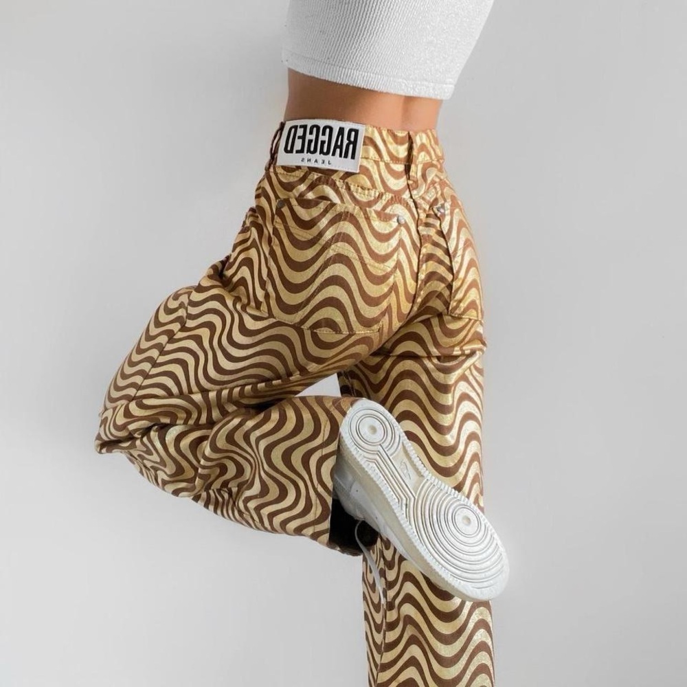 The Ragged Priest Women's Wave Jean Gold & Brown